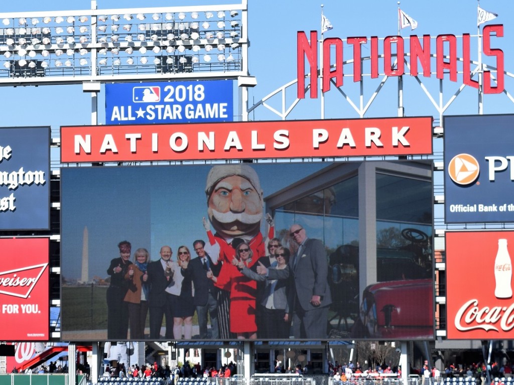 The Nationals baseball team and the Taft presidential mascot joined the celebration on the ball field